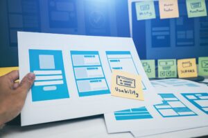 User Experience ux designer web smartphone layout business prototype idea plan template design.